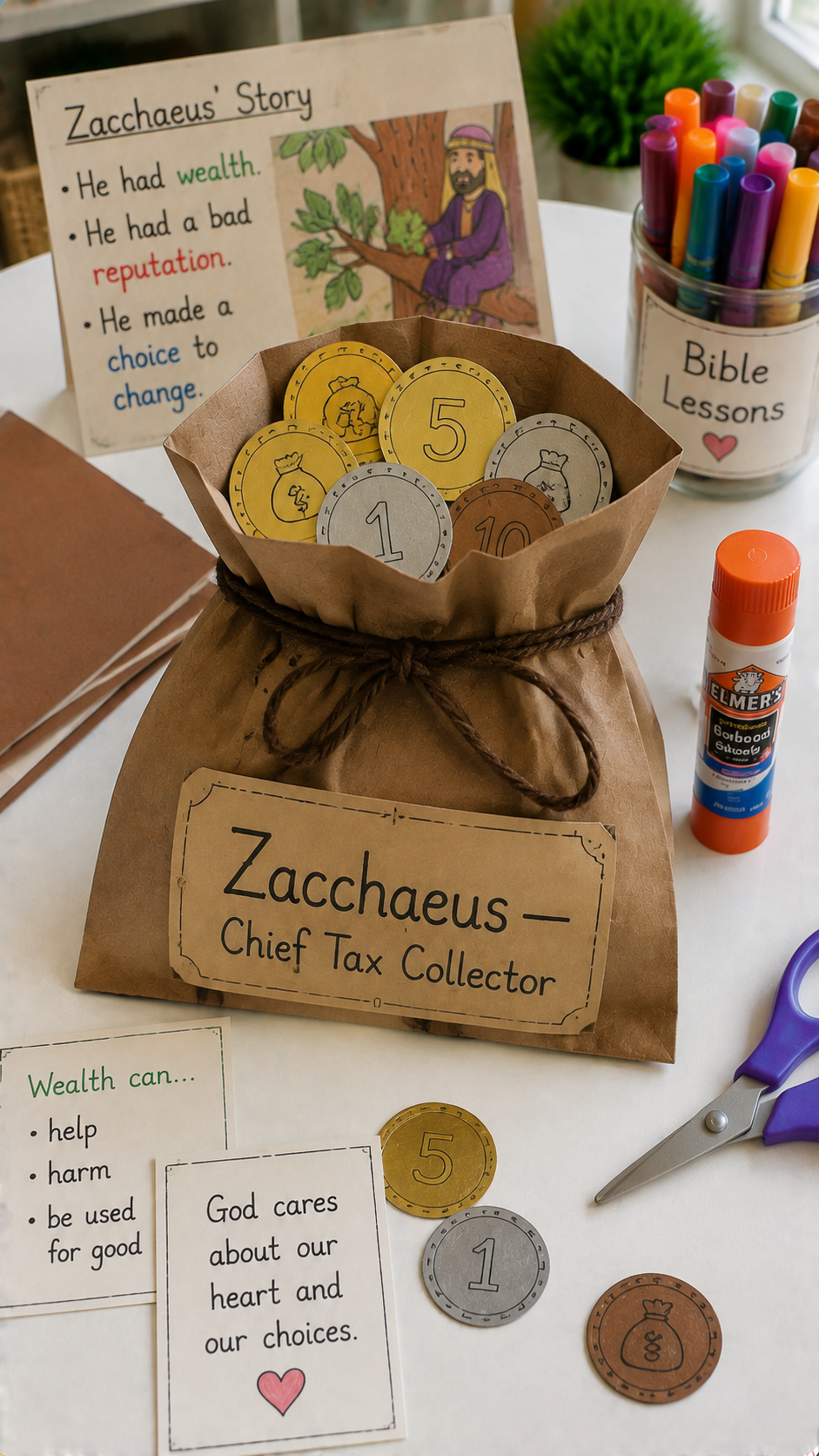 Zacchaeus-Money-Bag-Craft-Lesson