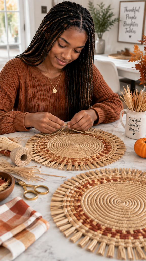 Corn-Husk-Mini-Woven-Mat.-Thanksgiving-crafts-for-teens