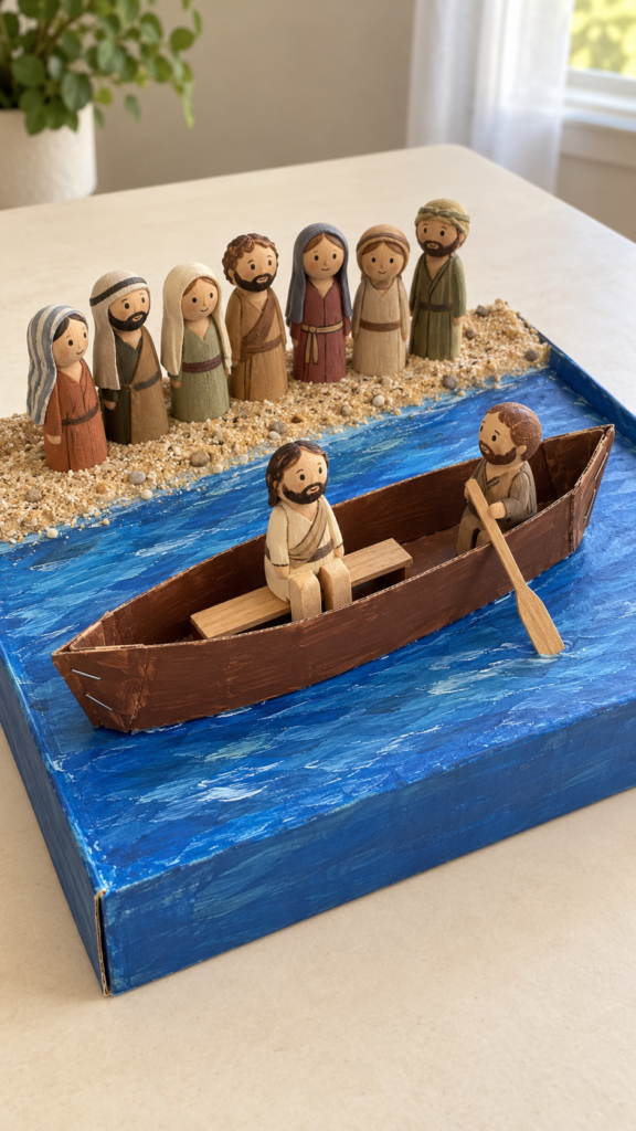 Clothespin-Bible-diorama-by-the-lakeshore