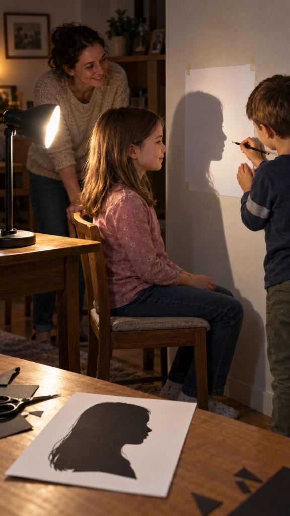 Crafting-a-Shadow-Profile-snow-day-crafts-for-kids