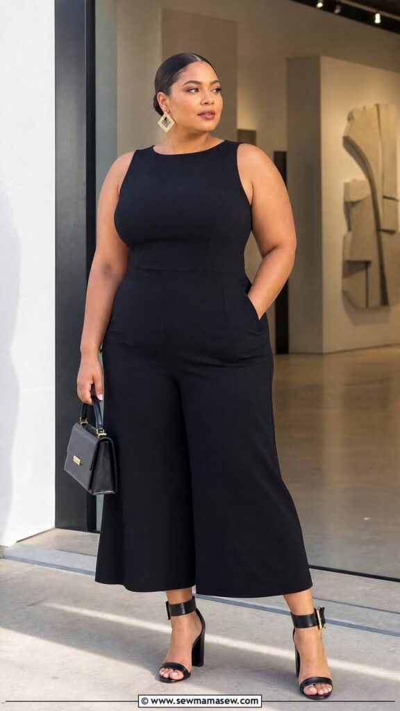 Dressy-Jumpsuit-With-a-Defined-Waist-and-Practical-Shoes