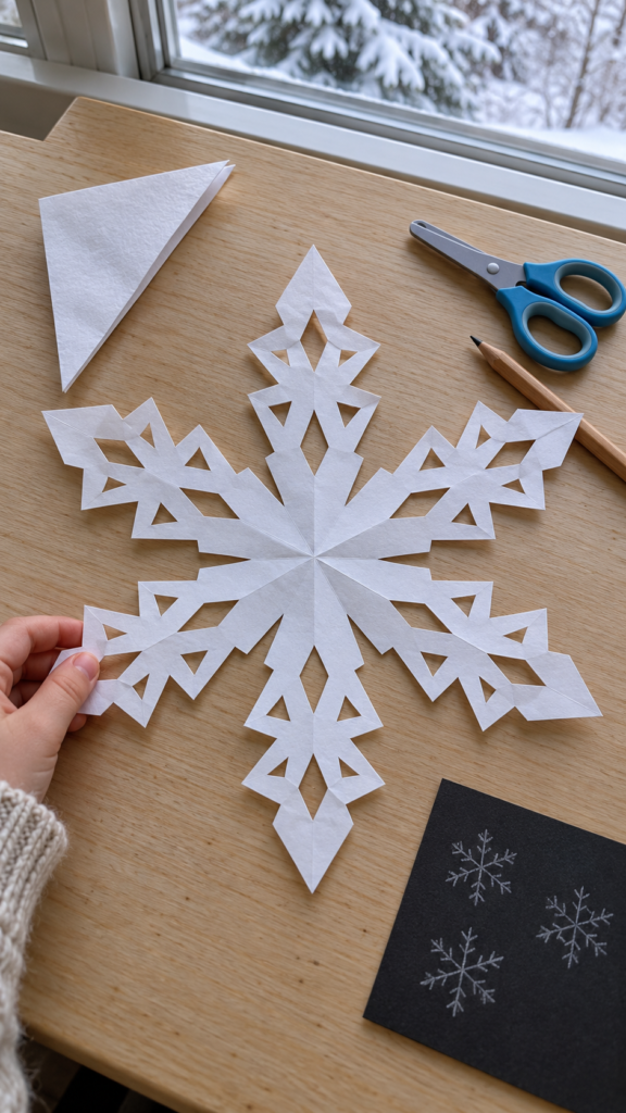Handmade-six-point-snowflake-craft