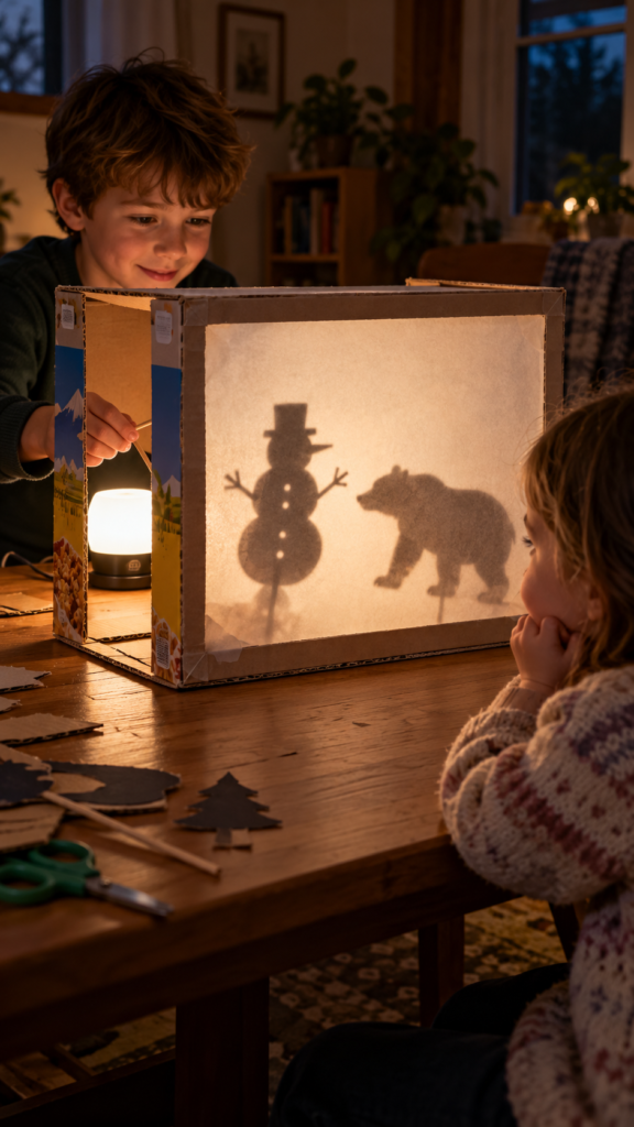 Homemade-snowman-and-bear-shadow-show