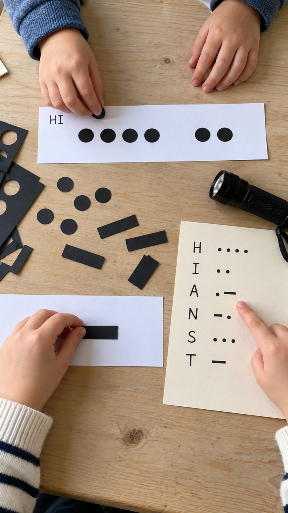 Kids-Craft-an-HI-Morse-Message.
