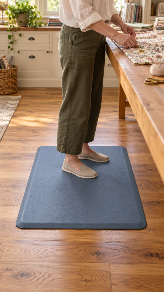 Slate-blue-mat-in-a-sewing-workspace