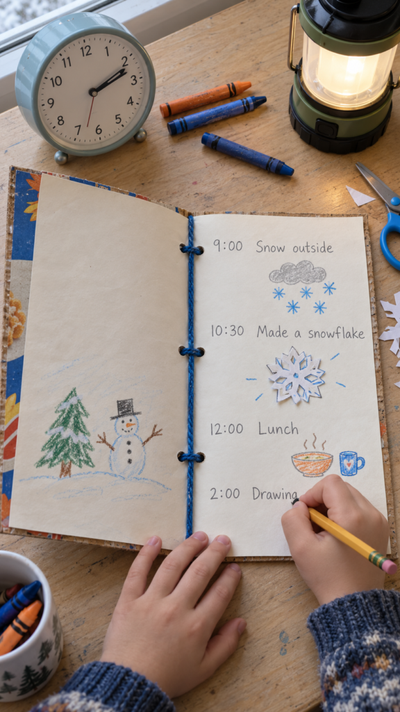 Snow-Day-Logbook-with-Yarn-Binding