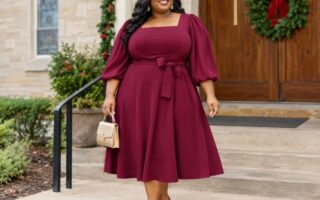plus-size-Christmas-church-outfits